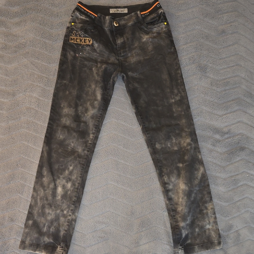 RARE japanese UNGO Men's Washed Black Slim Jeans
